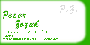peter zozuk business card